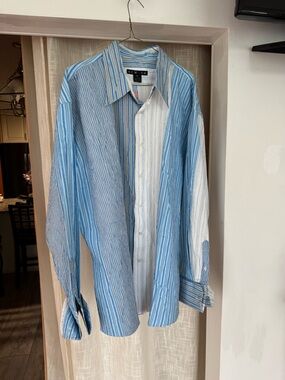 Blue & White Multi-Stripe Dress Shirt